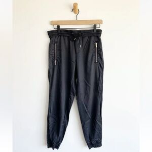 Sport The Kooples Women's Drawstring Pants Jogger Elastic Ankles Black Small